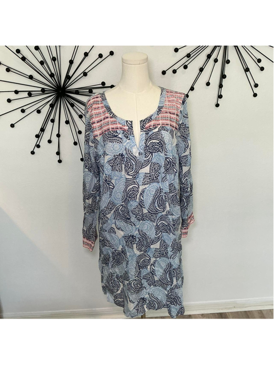 old-navy Dresses & Skirts - Old Navy Blue Paisley Tunic Dress Size XL Boho Beach Cover Up